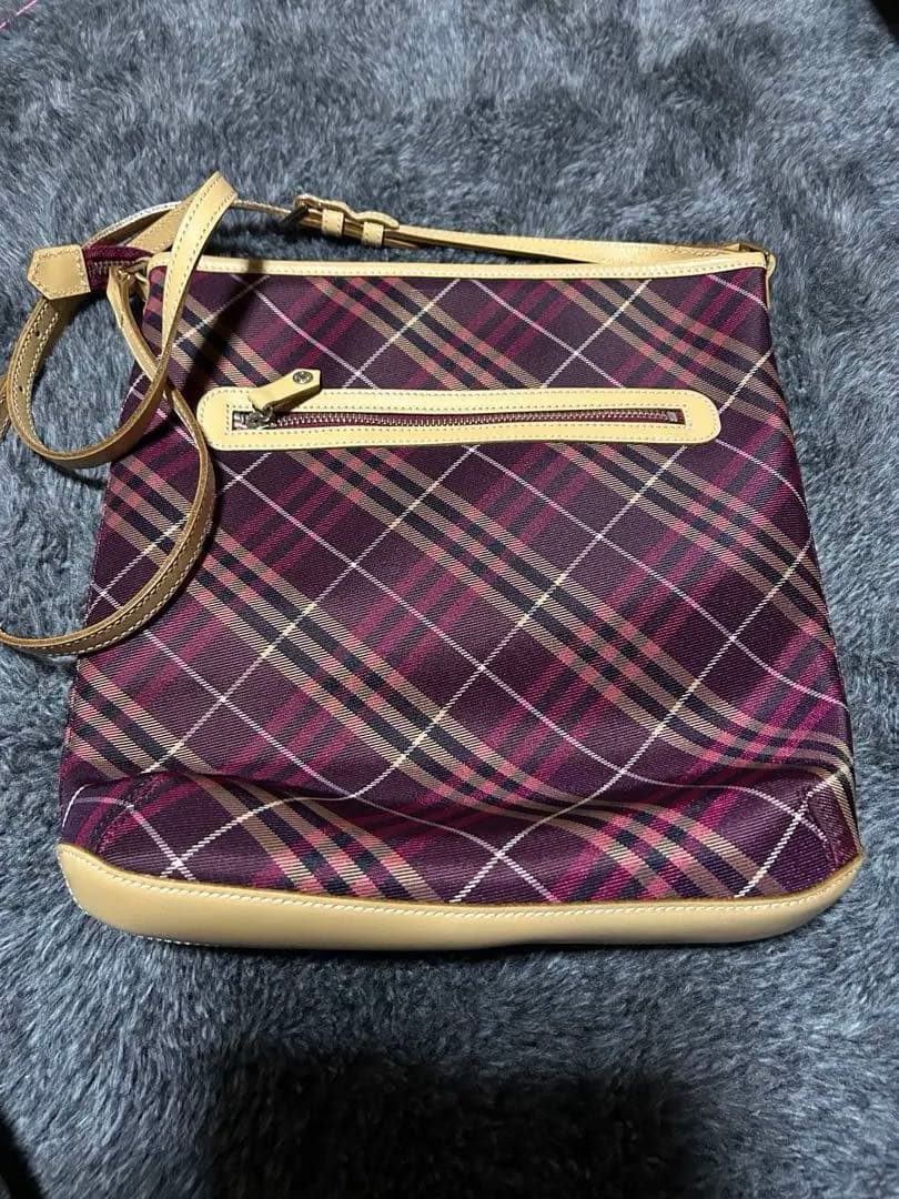 Burberryブルーレーベルチェック柄ショルダーバッグ