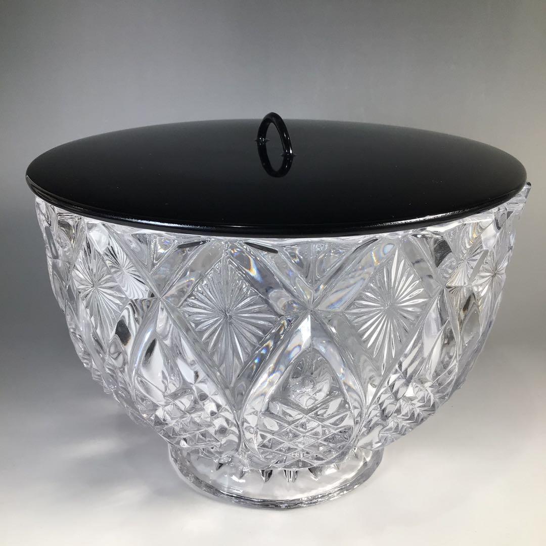 Ｍ９２７　水指　『水崎長寿造』『義山水指』　共箱　茶道具　ガラス工芸