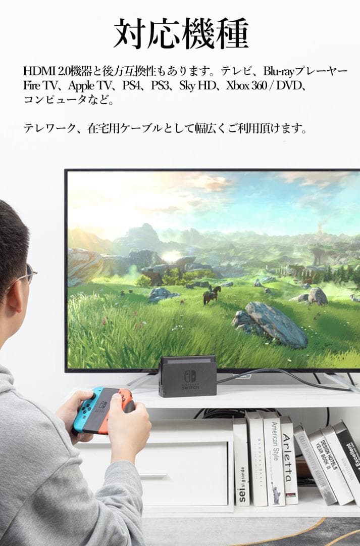 HDMI ケーブル 5.0m Ver2.0b規格 Switch PS4 5対応