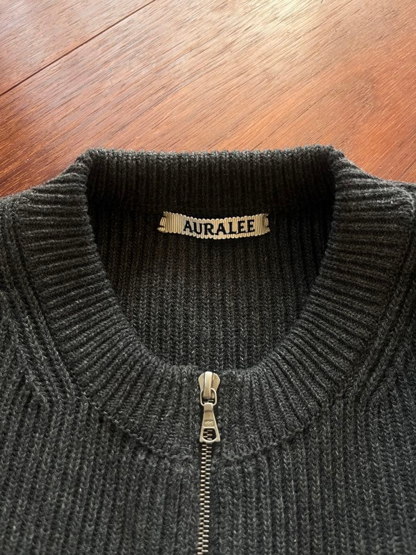 ほぼ未使用　AURALEE リブニットウールカーディガン　サイズ1