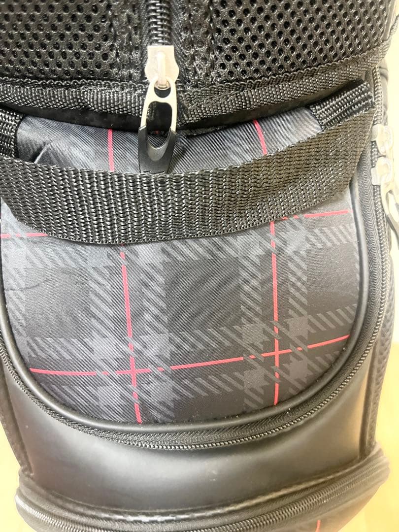 【極美品‼️】Mizuno キャディバッグ 黒　チェック柄　ミズノ　ゴルフ