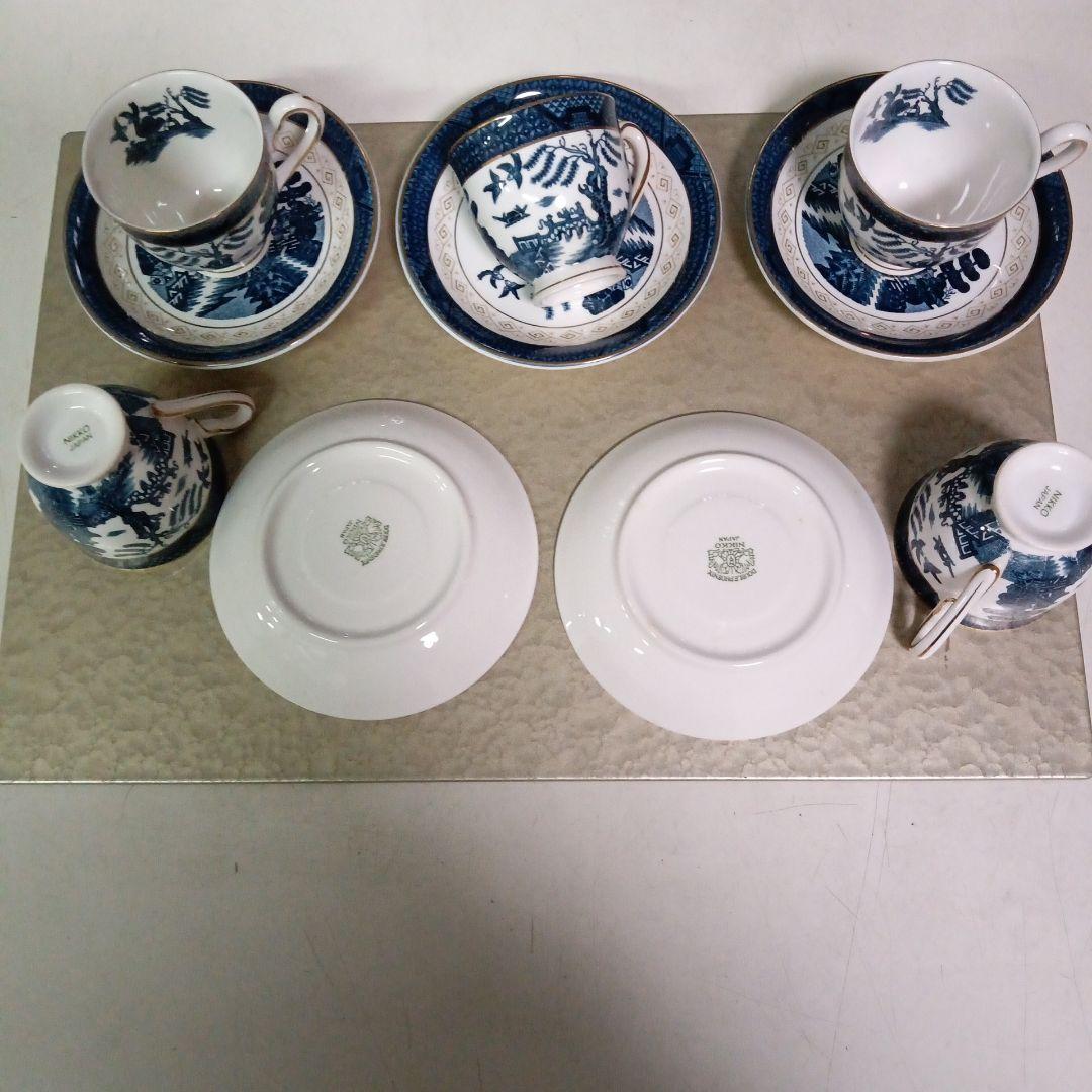 ニッコー、山水デミタスカップソーサー5客、未使用品