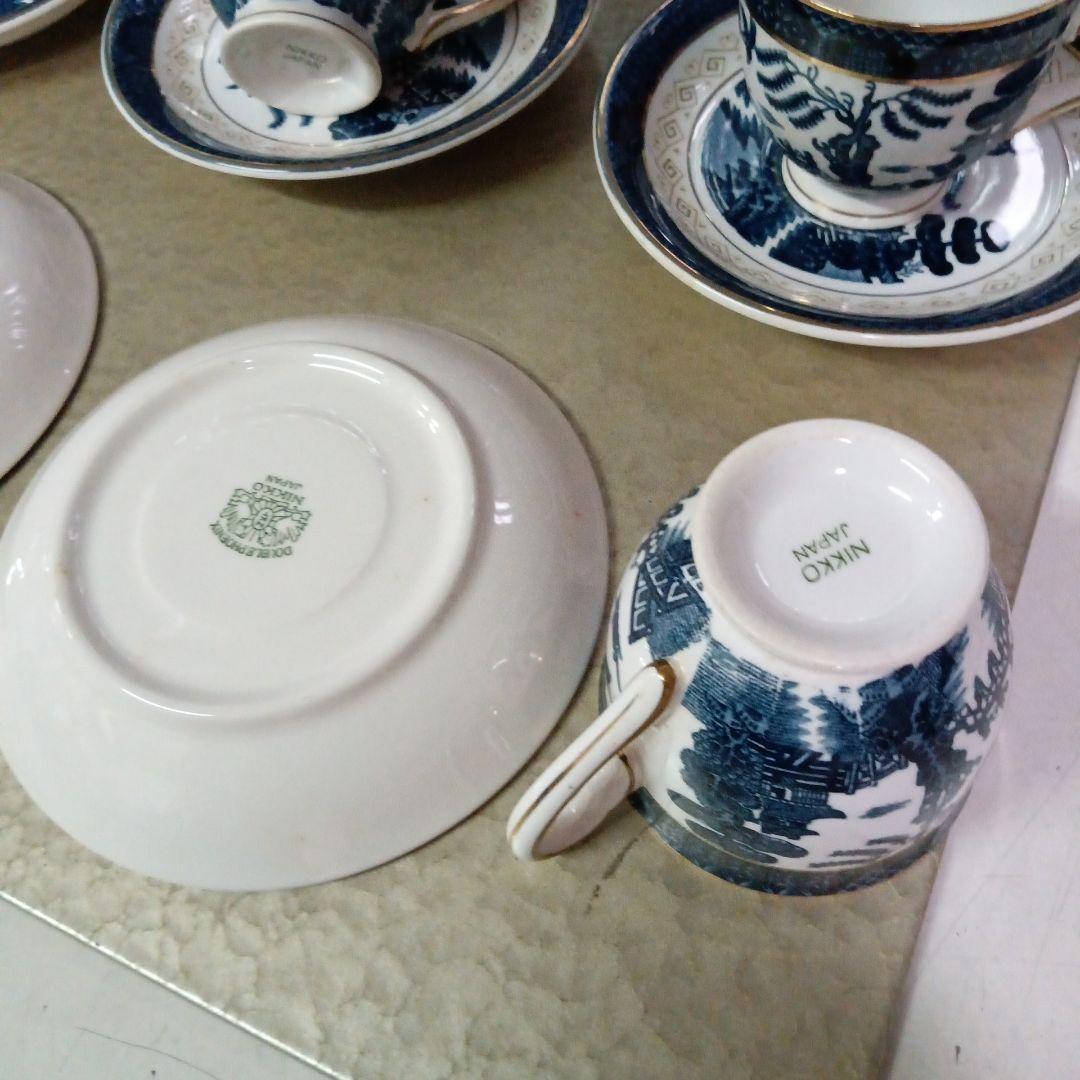 ニッコー、山水デミタスカップソーサー5客、未使用品