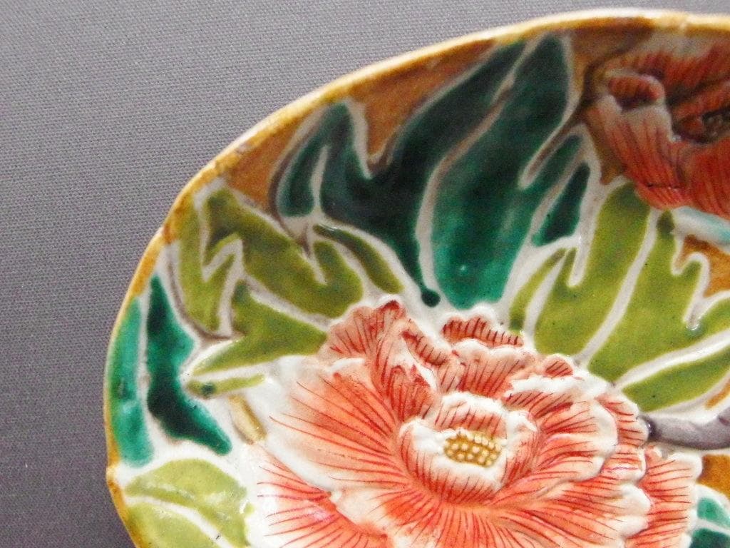 ♪骨董の器 時代物 古九谷 バルボティーヌを彷彿とさせる器オーバル 中皿