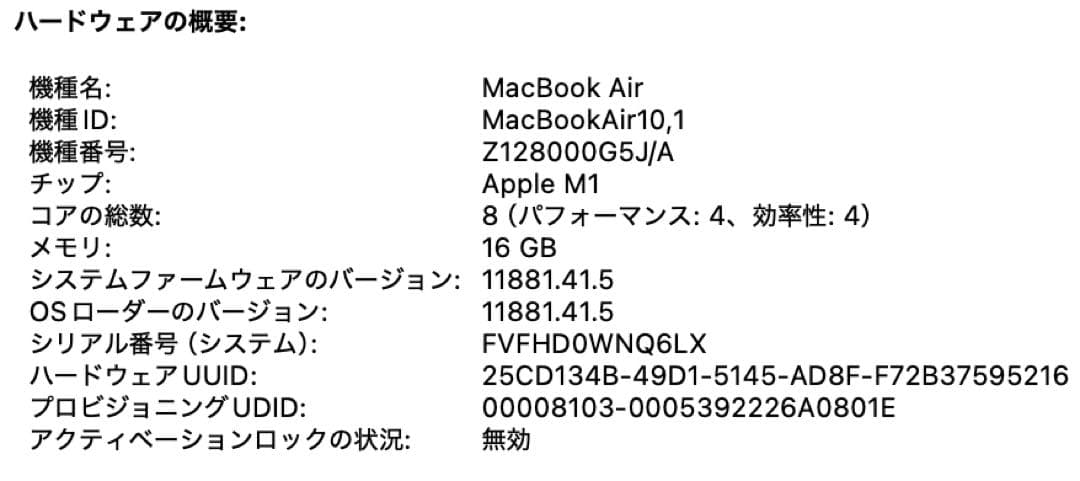 MacBook Air M1 8C8G 16G 1TB US シルバー