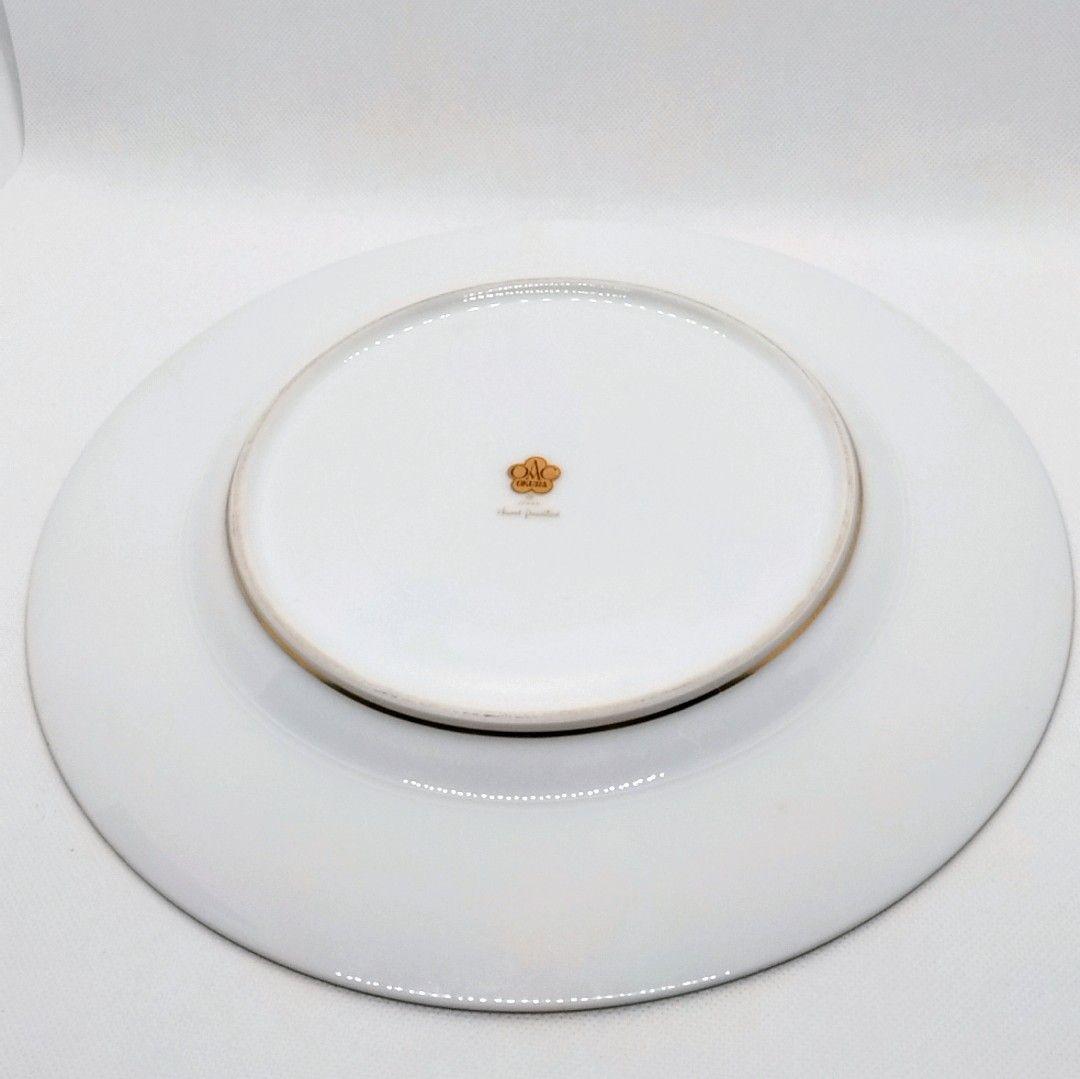 ☆美品手描き☆大倉陶園 ばらルリ金彩飾り皿 67h/9466(青)