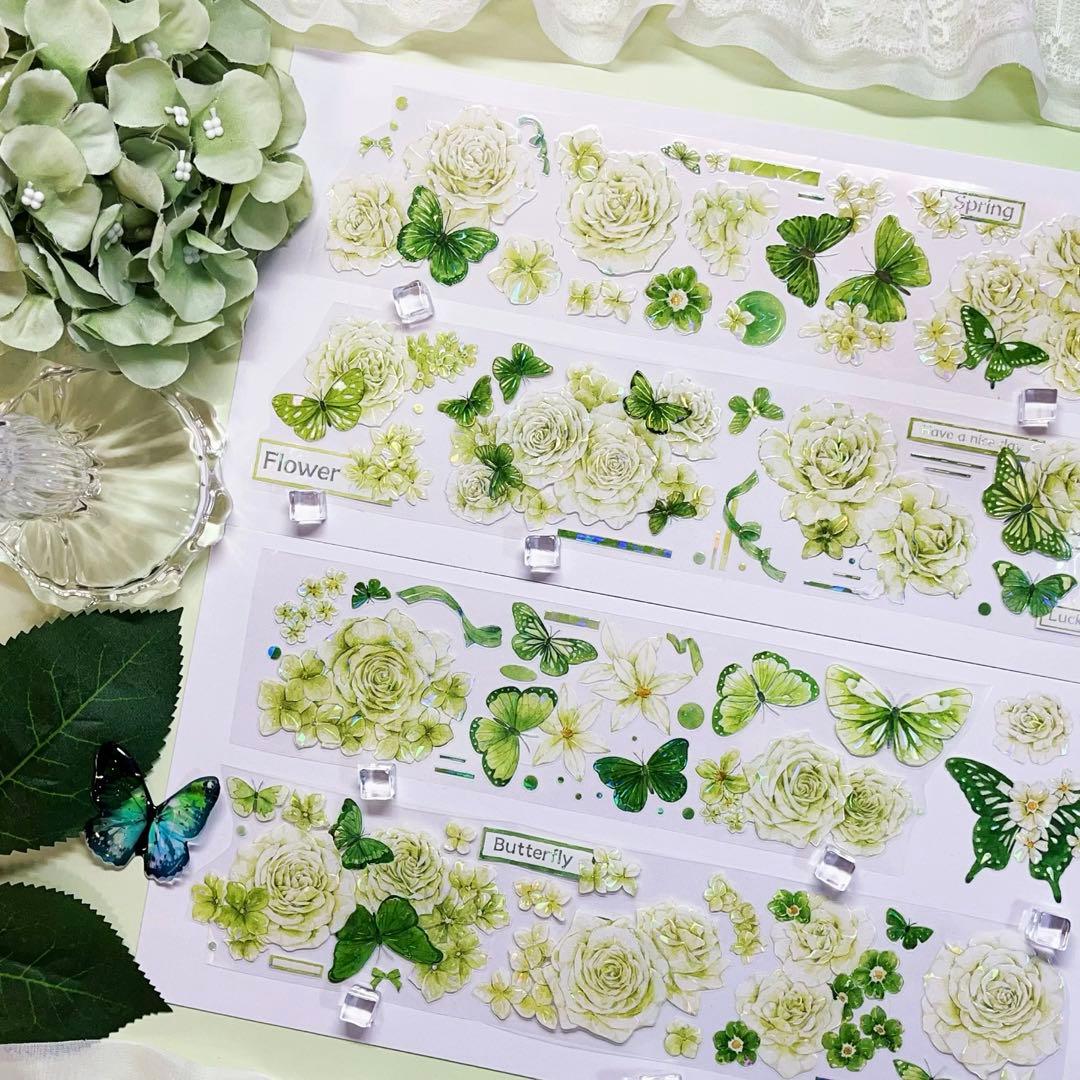 木皆原创《花间蝶蝶》海外マスキングテープ マステ 【2720】