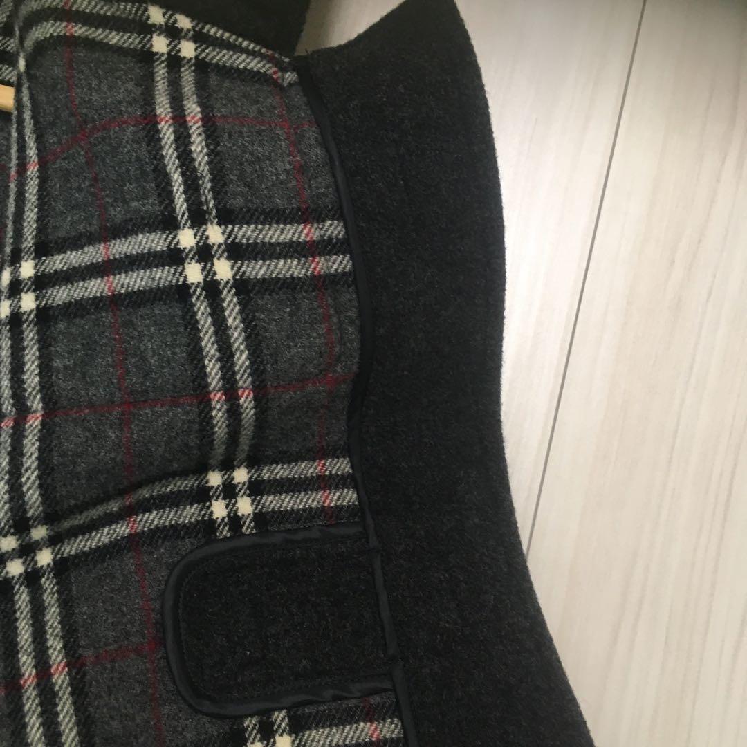 羊毛仕立て高級　BURBERRY BLACK LABEL 黒 ダッフルコート L