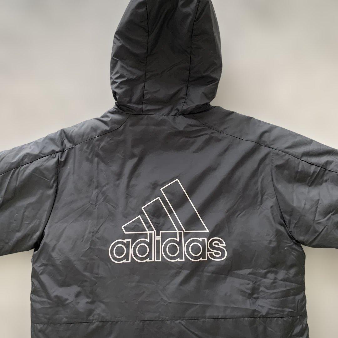 未使用✨アディダスadidas ブラック ベンチコート ストライプ
