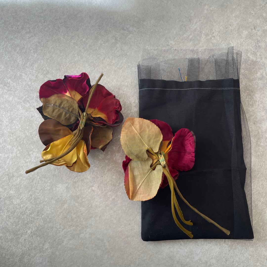 【定価4万】作家さんの一点物 ベルベットのコサージュ2個セット