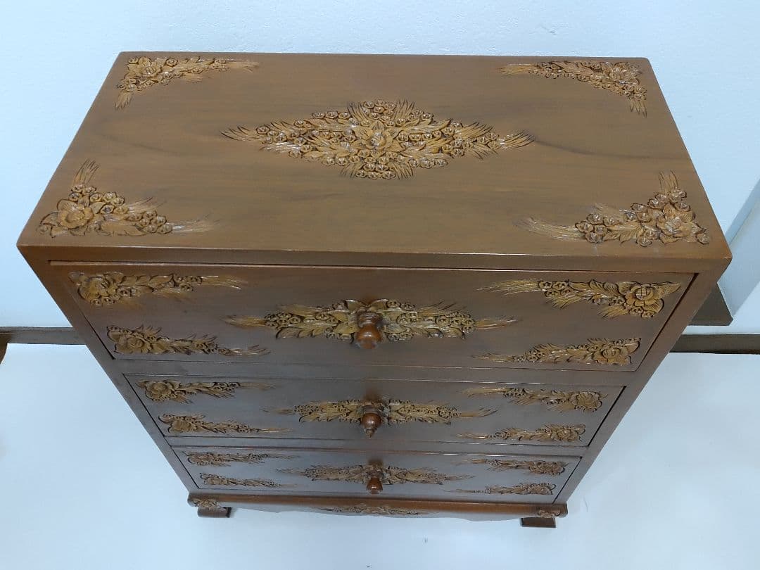 彫刻家具 木彫りチェスト