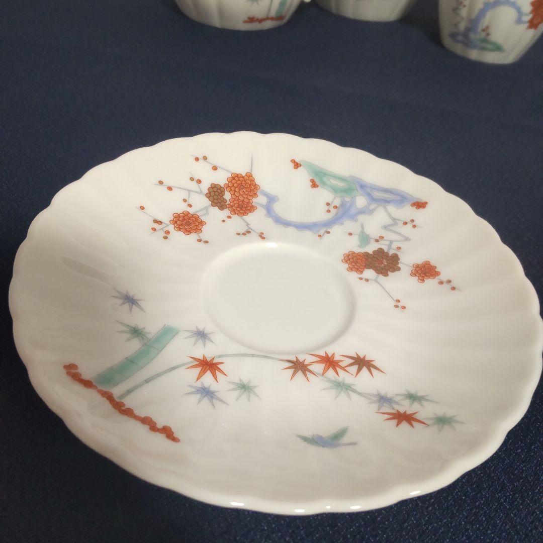 高級 深川製磁 酒井田柿右衛門写 色絵 カップ＆ソーサー ポット 食器セット