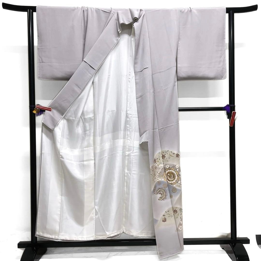 作家もの　色留袖　金駒刺繍　鳳凰紋　華紋　唐花　比翼付き　着物　033a d