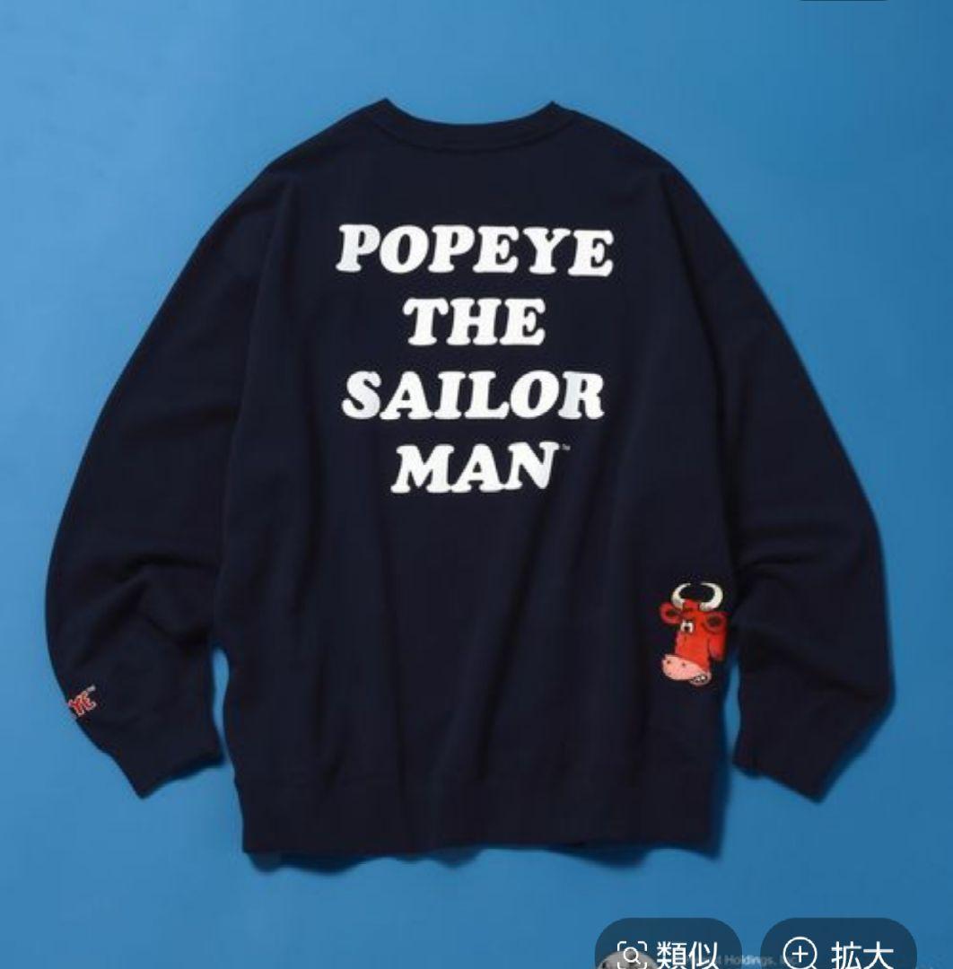 ニコアンド POPEYEスウェットトップス ネイビー ユニセックス