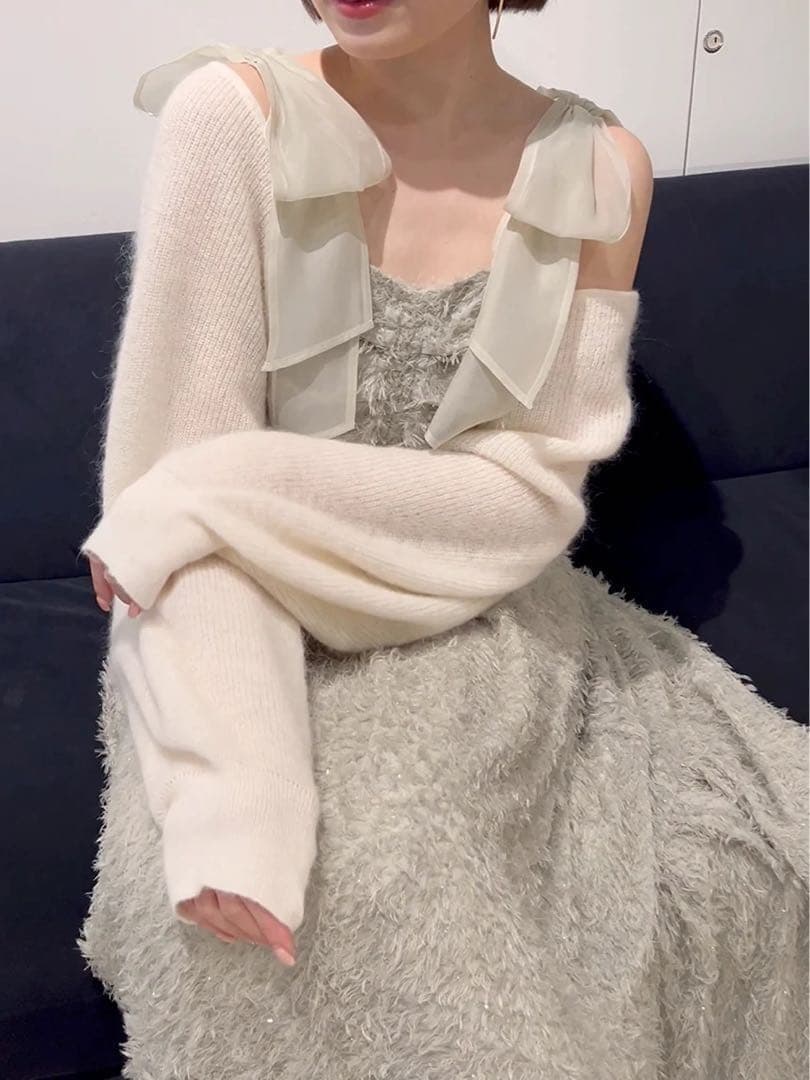 【美品】SNIDEL シアーボレロカーディガン IVR