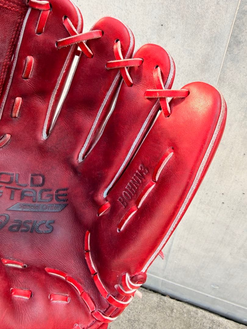大谷翔平2020年モデル　ASICS GOLD STAGE 硬式グローブ レッド