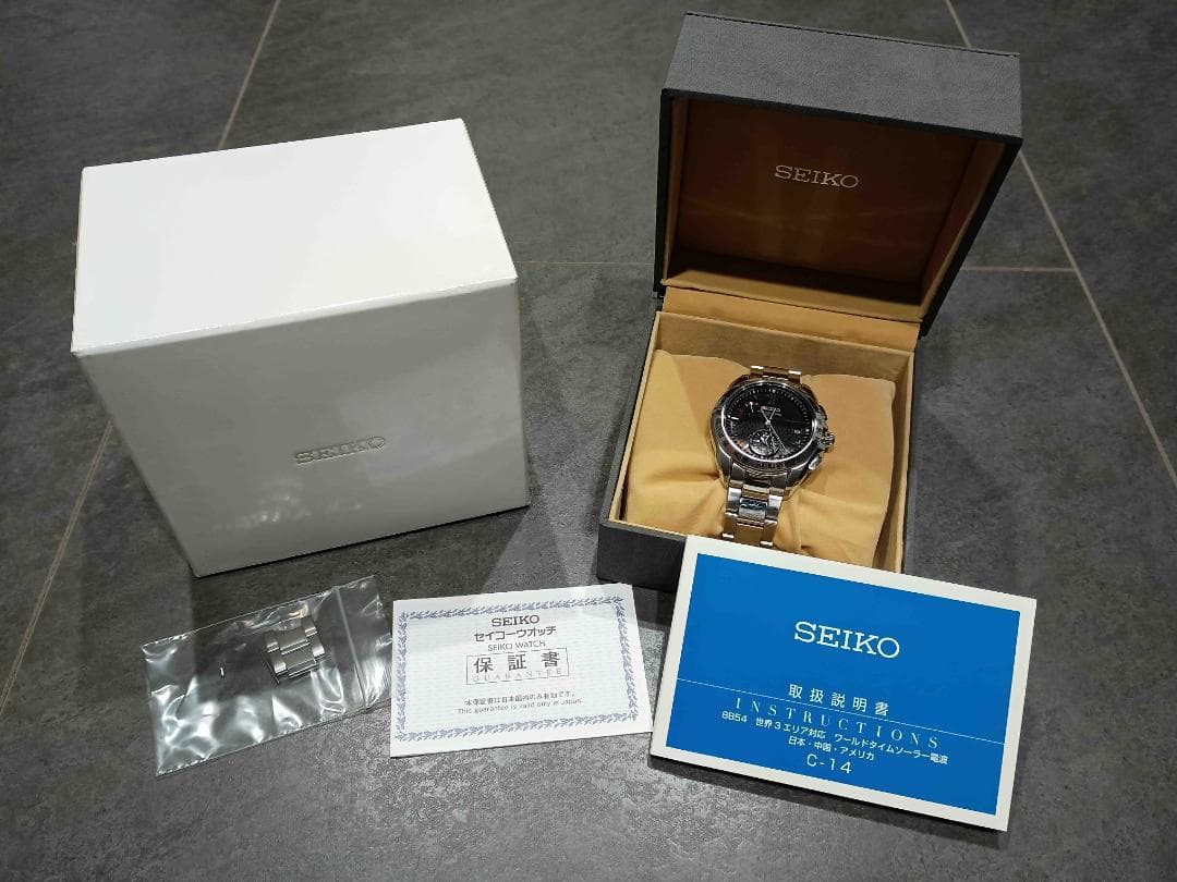 【付属品完備 稼働】 SEIKO ブライツ8B54-0AA0 電波ソーラー