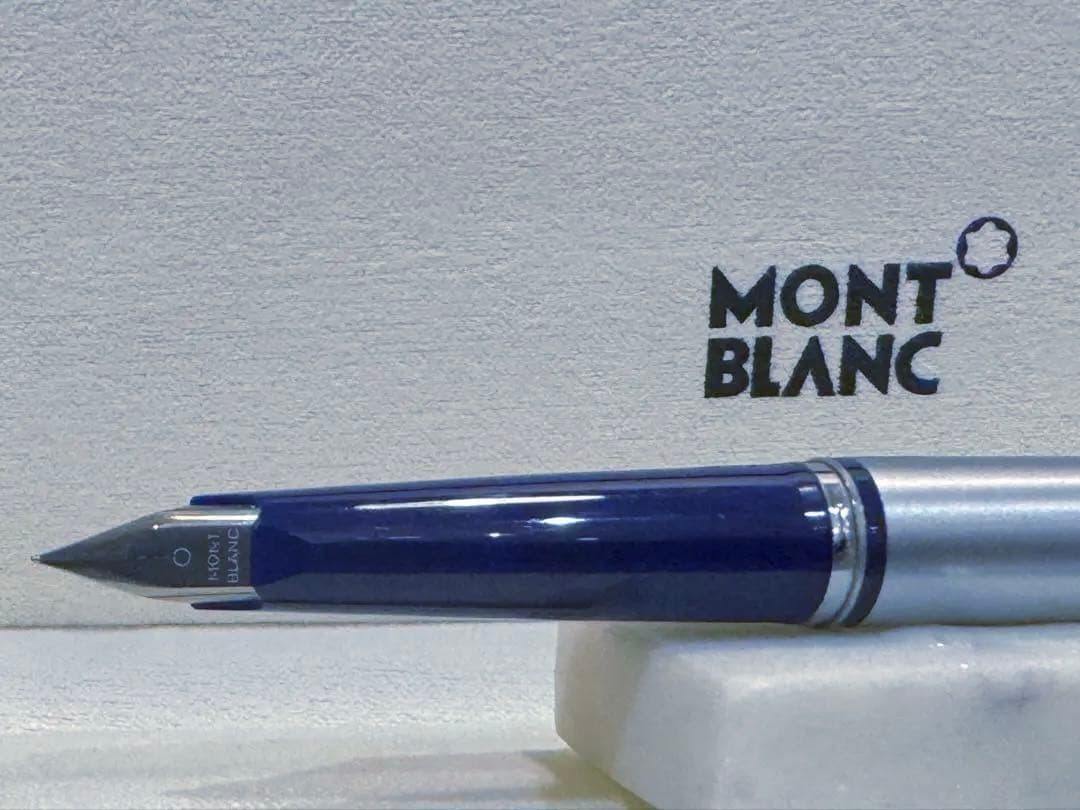【美品】モンブラン No300 万年筆シルバー&ブルー