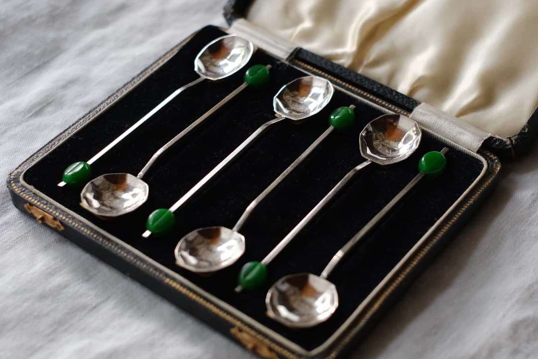 イギリスアンティーク｜コーヒー豆のデミタススプーン