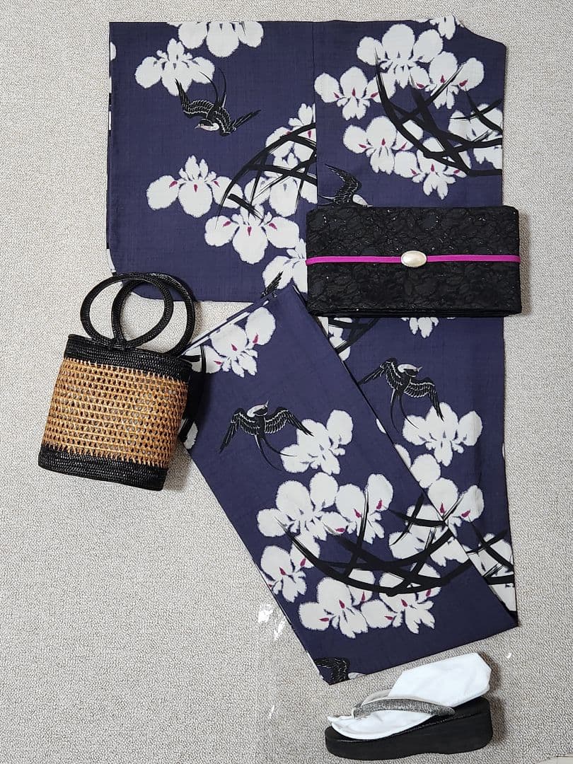 ★撫松庵★セオα 菖蒲×ツバメ柄 浴衣 レディース 大人