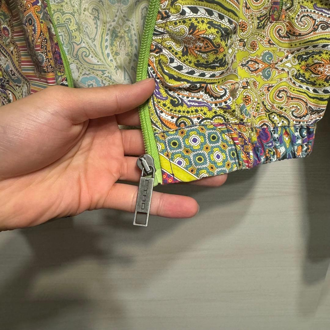 希少　ETRO ペイズリー　ナイロンジャケット　フード　パッカブル　サイズL