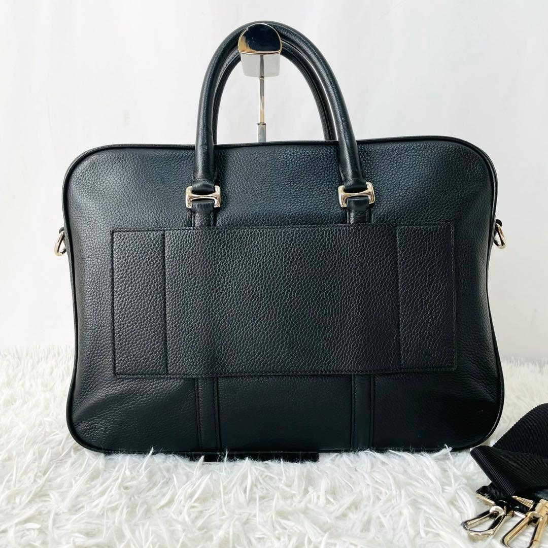 【現行近】BALLY MALESO 2WAY ブリーフケース シボ革　ブラック