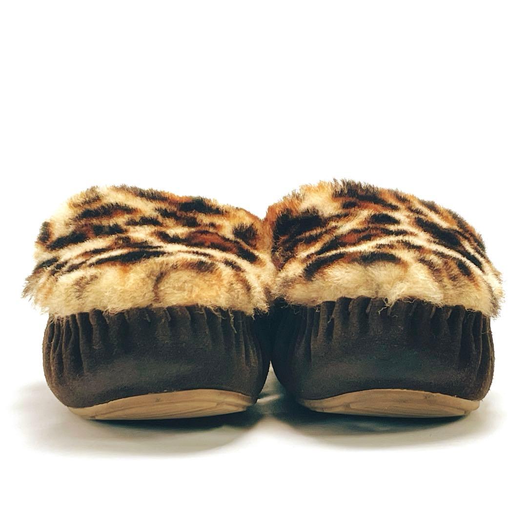 最終価格 別注 EMU エミュ レオパード ファー モカシン スリッポン