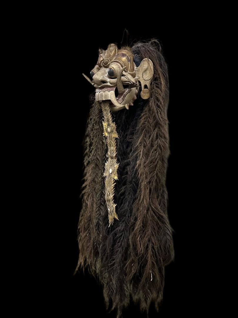 珍品 レア品 バリ島 バロンダンス 舞踊用 お面 民芸 木彫り インドネシア