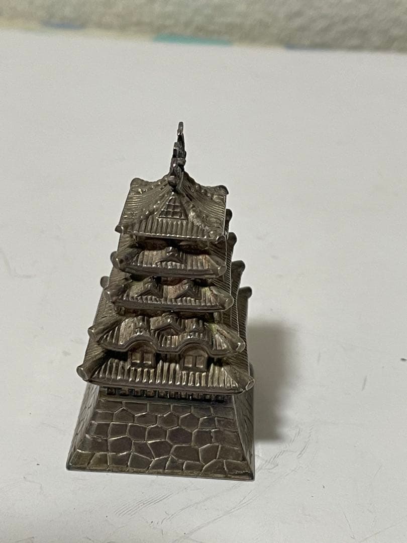 銀細工　シルバー950五重塔　約34g アンティーク