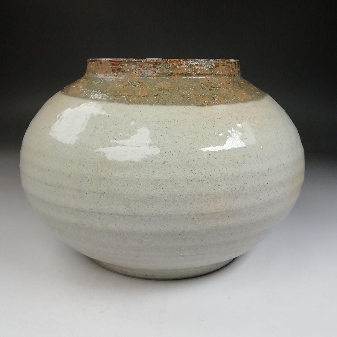 Ｔ８４３　水指　『粉引水指』『奥村考山 造』　共箱　茶道具