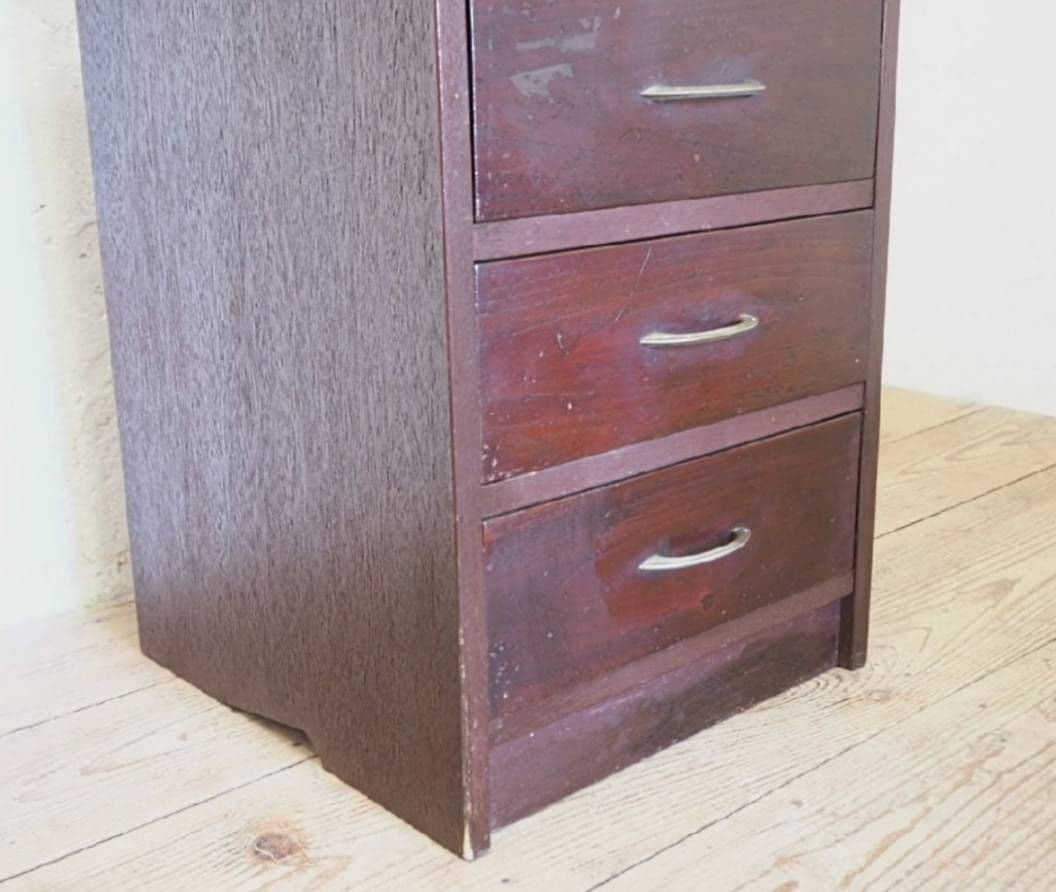 1050 ヴィンテージ　ラワンのチェスト　収納棚　書類ケース　引き出し　レトロ