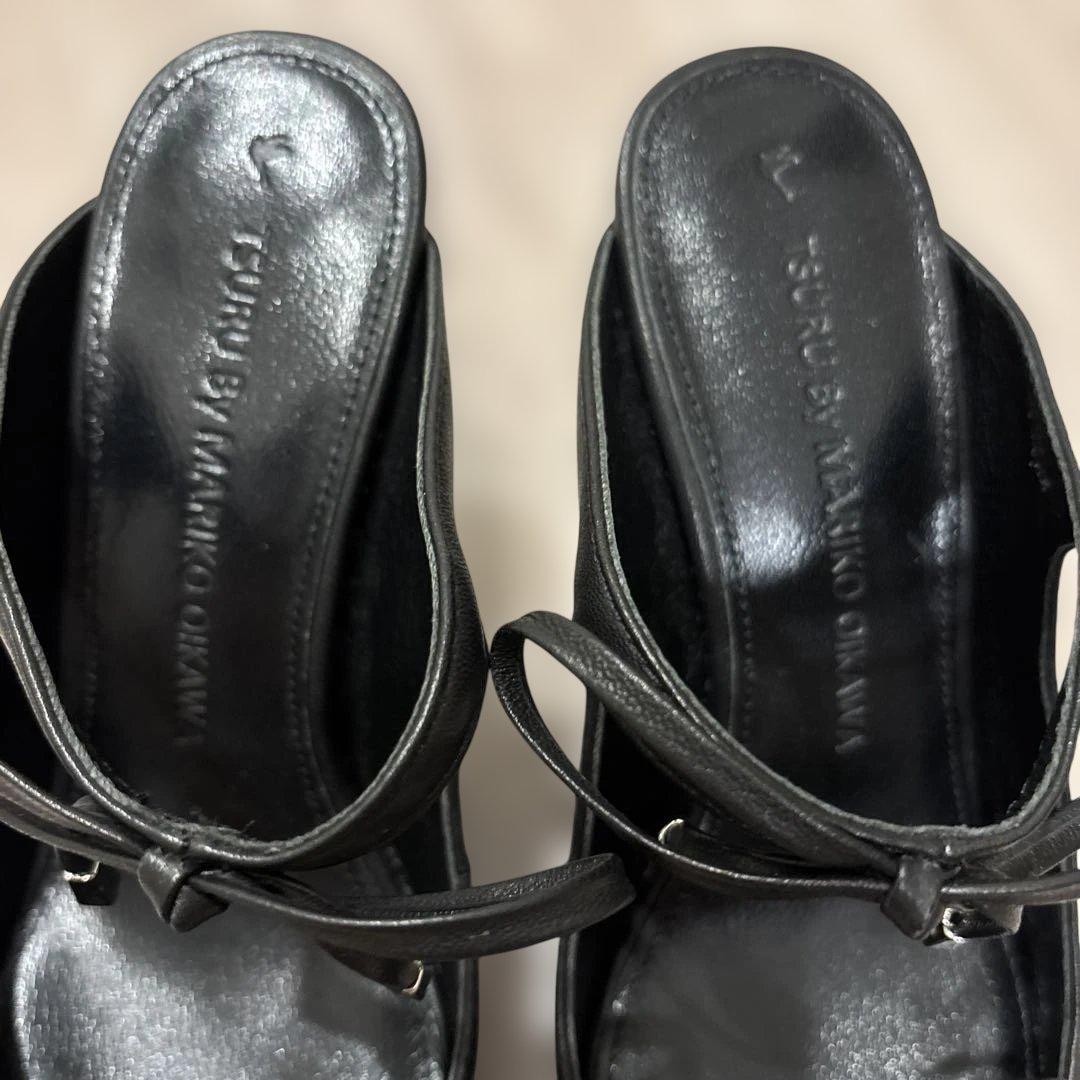 ☆ツルバイマリコオイカワ　パンプス　ヒール　ミュール　リボン　レザー本革