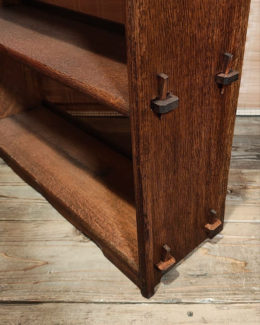 楔5段本棚　木製棚　オープンラック　昭和レトロ　古家具