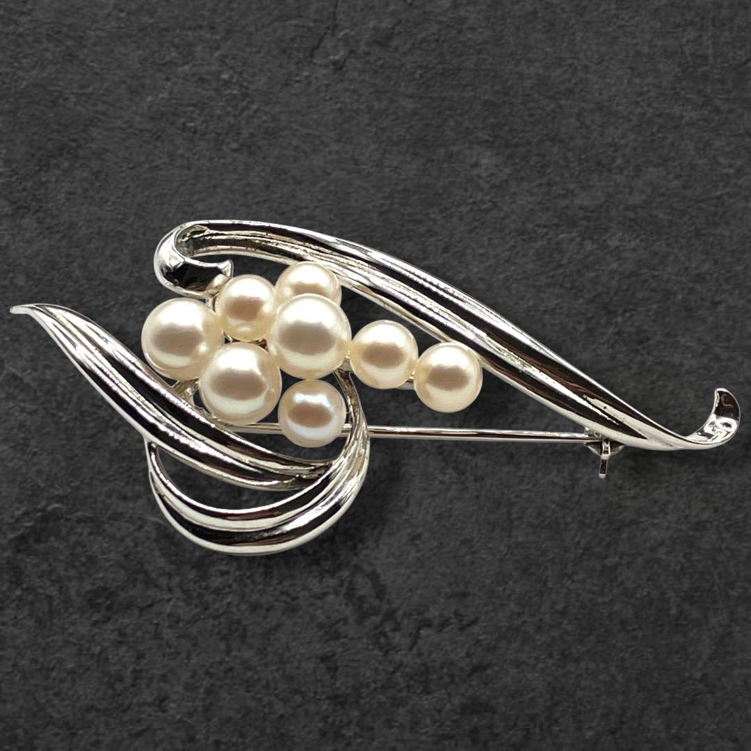 皇室御用達 MIKIMOTO ミキモト アコヤ真珠 8珠パール ブローチ 592