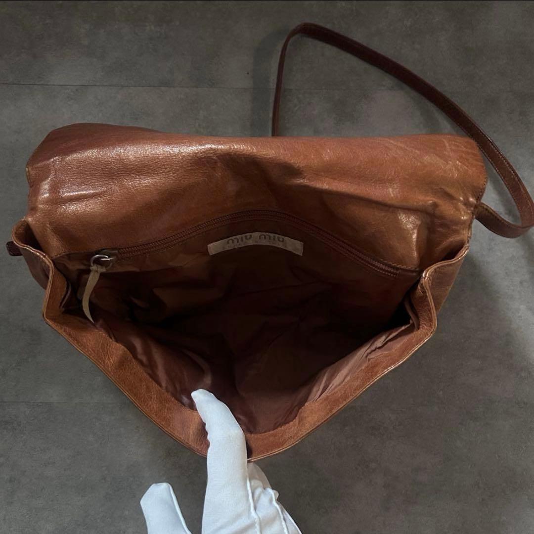【超激レア❗️】archive miumiu レザー　ショルダーバッグ　ブラウン