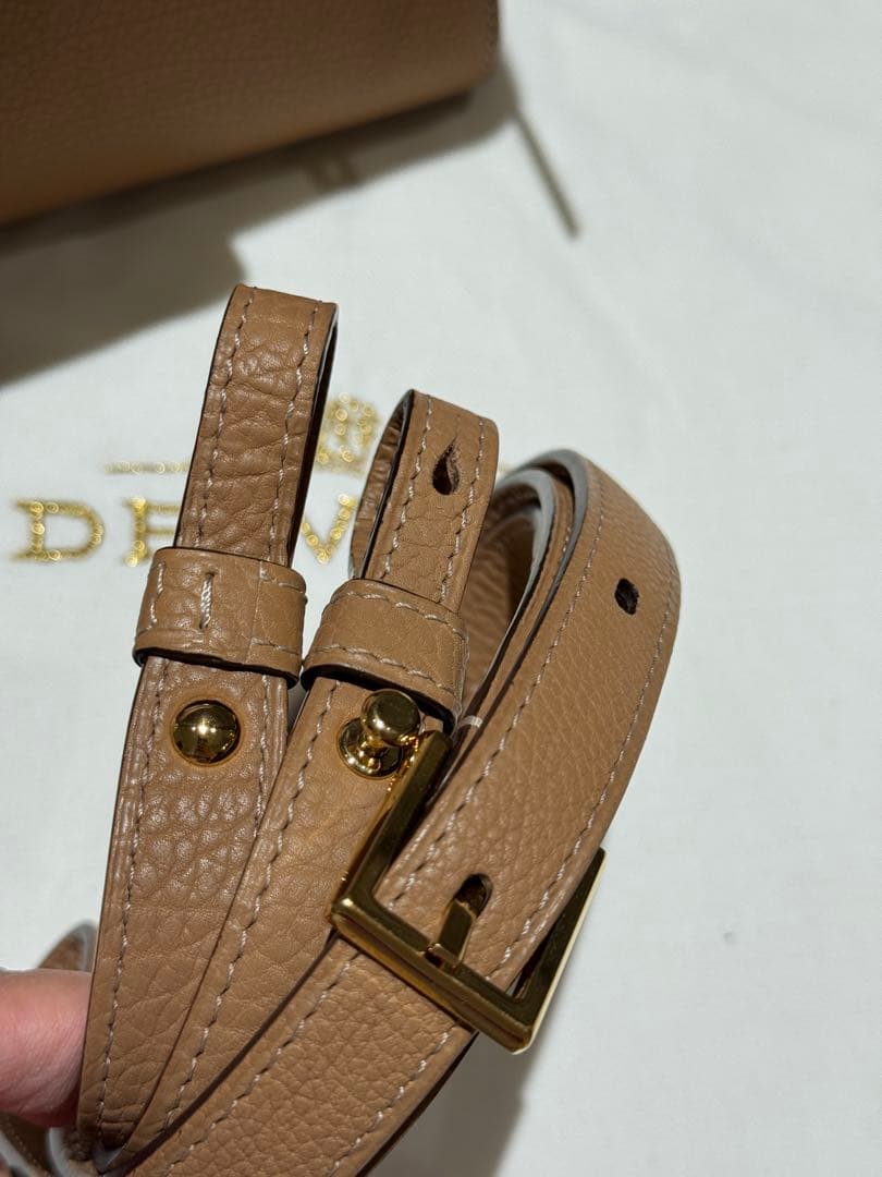 【美品】【安心鑑定】デルヴォー タンペートPM クリスピーカーフ ベジタル