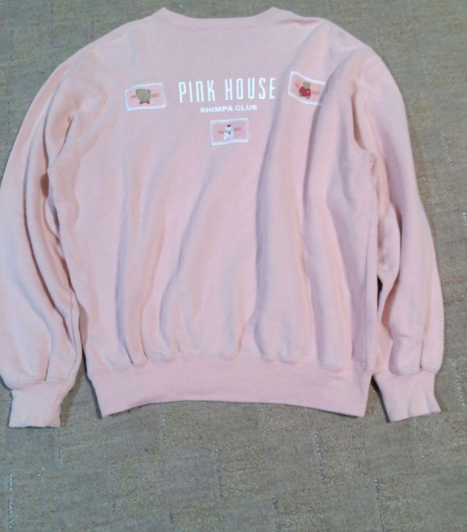 【ピンクハウス】レトロ　トレーナー 前後ワッペン　可愛いクマさん　Lサイズ