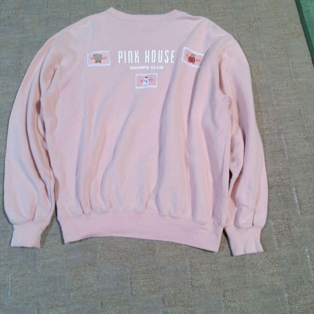 【ピンクハウス】レトロ　トレーナー 前後ワッペン　可愛いクマさん　Lサイズ