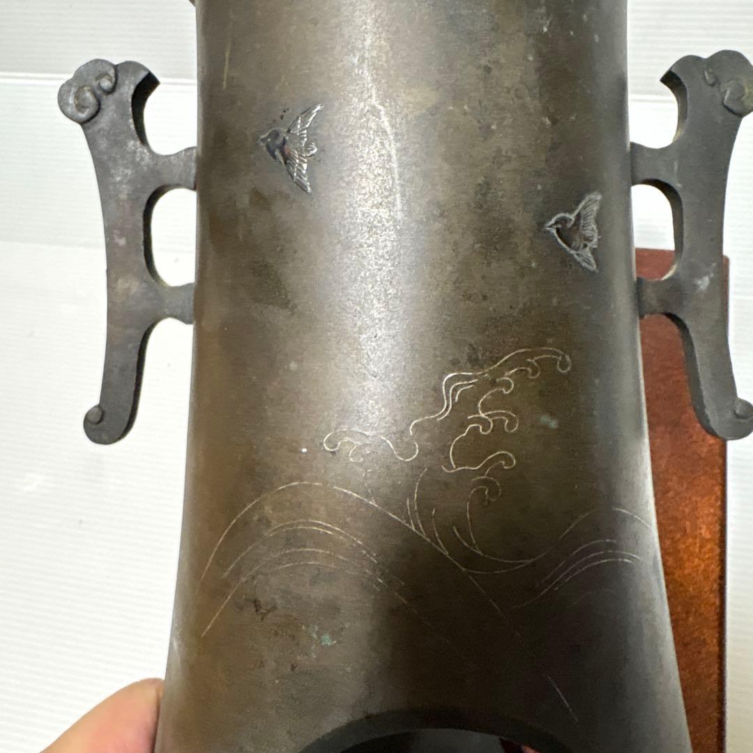年代物 古董品 唐銅作物 金銀象嵌