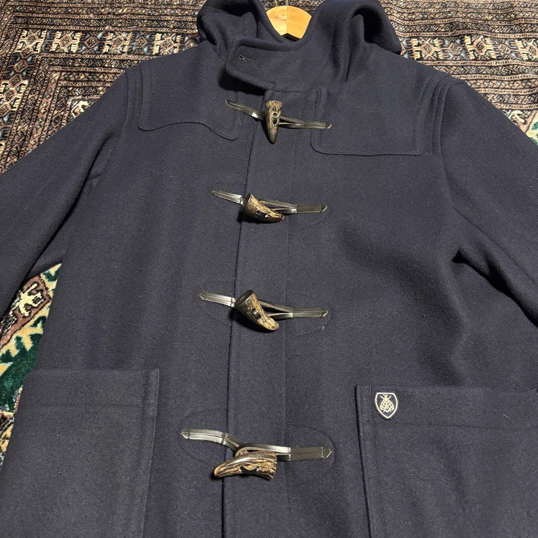 美品 オーシバル ネイビー ダッフルコート フード付き サイズ4