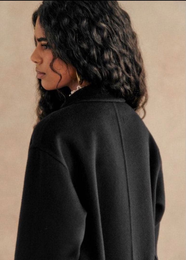 Sezane セザンヌ ダブルフェイス ウール コート ブラック