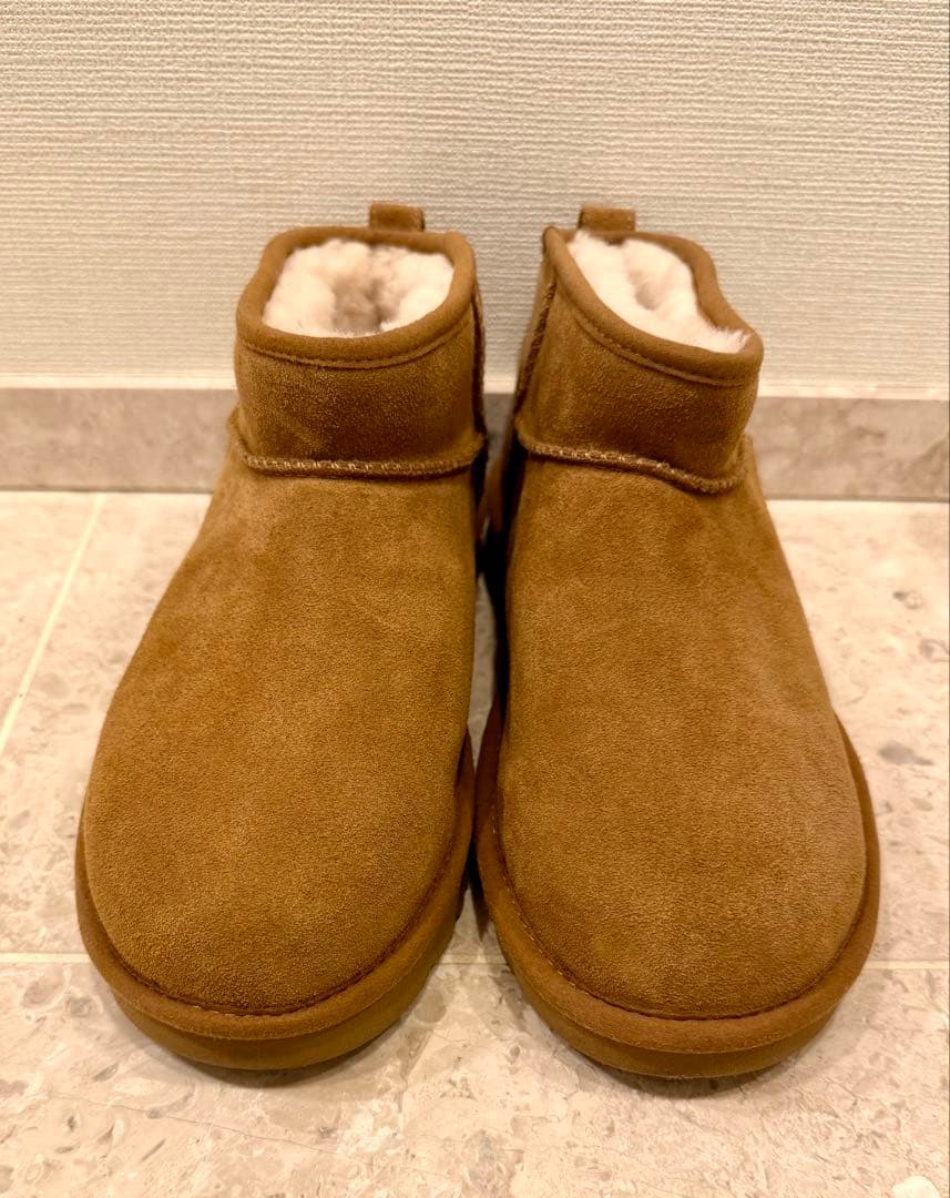 【美品】UGG アグ　クラシックウルトラミニ スエードムートン ショートブーツ