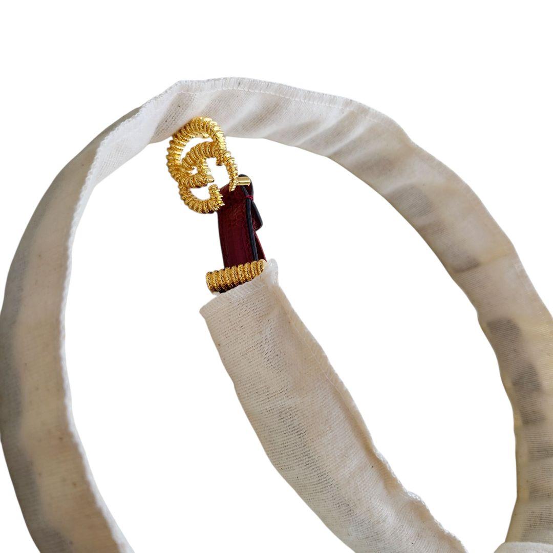 ✨新品未使用✨GUCCI　グッチ　ベルト　ダブルG　パイソン　スリムベルト