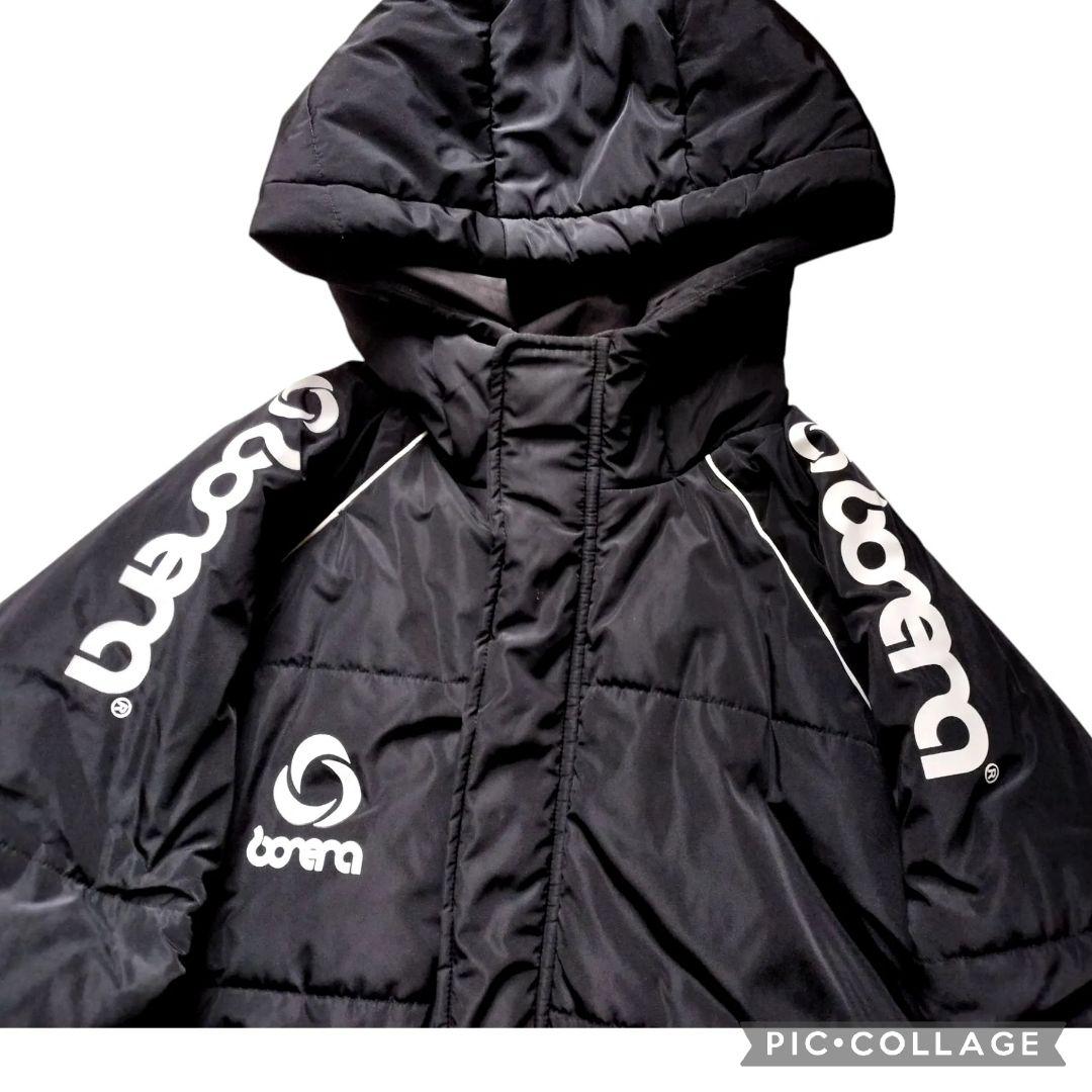 【美品】ボネーラ ロングベンチコート XL 中綿 黒 BC013 防寒 サッカー