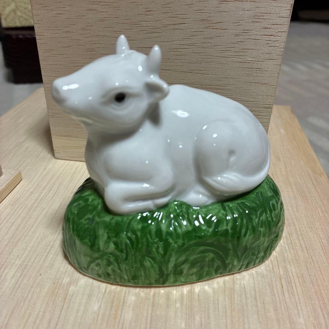 九谷焼　干支置物3点　卯・辰・丑年