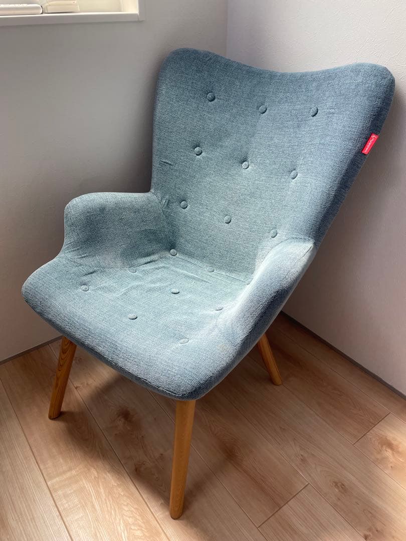 【あやりんさま専用】1人掛けソファ 青　ブルー※傷箇所追加