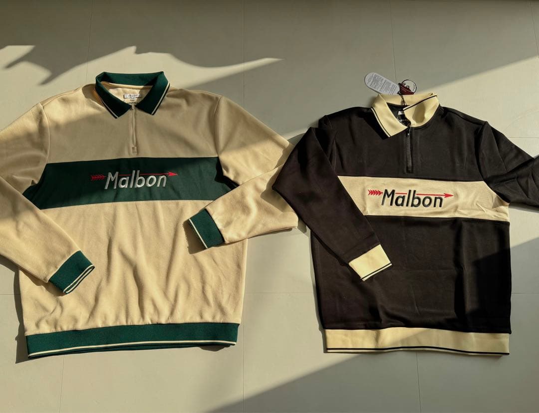 即日発送Malbon メンズハーフジップ トップスゴルフウェアスウェット2XL