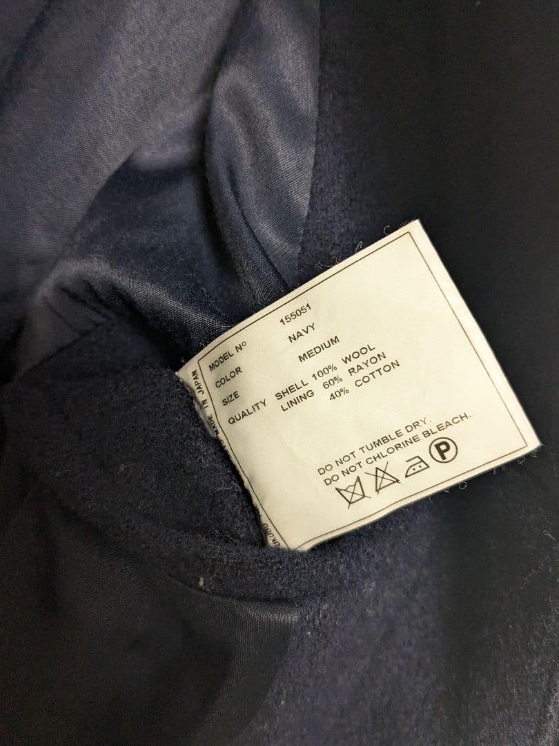 yaeca ウール ステンカラーコート M ネイビー