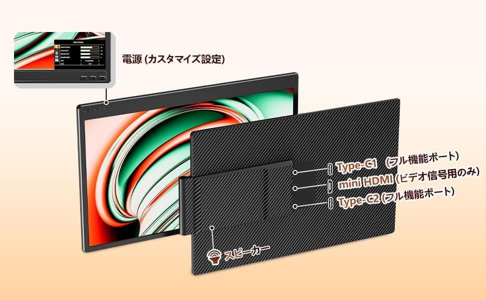 み*つ様 デュアルモニター 14インチ USB-C/HDMIポート付き　モニタ拡
