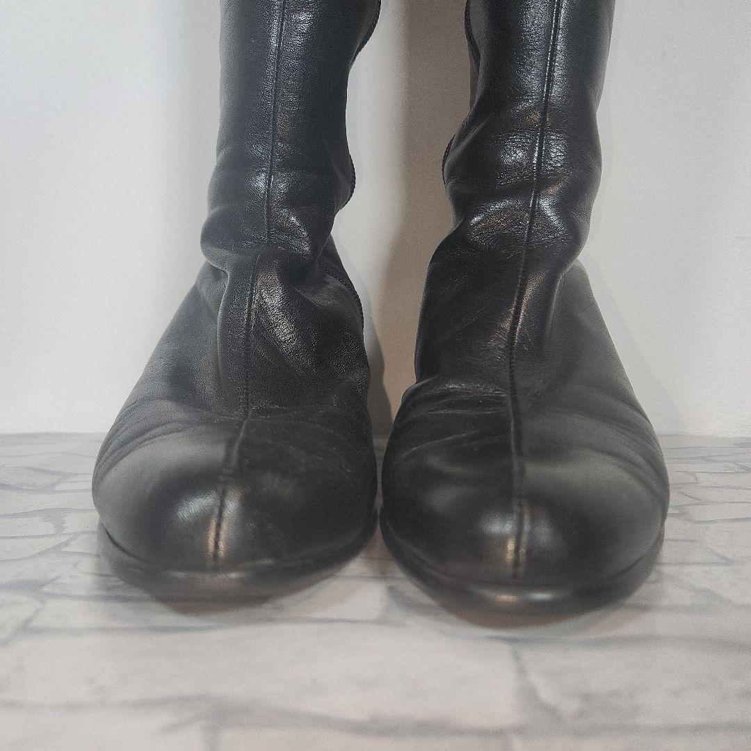 【美品】DIANA ロングブーツ サイドジップ レザー 黒 23.5